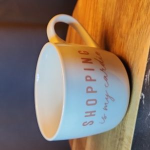 OPAL HOUSE SHOPPING IS MY CARDIO Porcelain Coffee Mug Hot Cocoa Soup Cup 16 oz